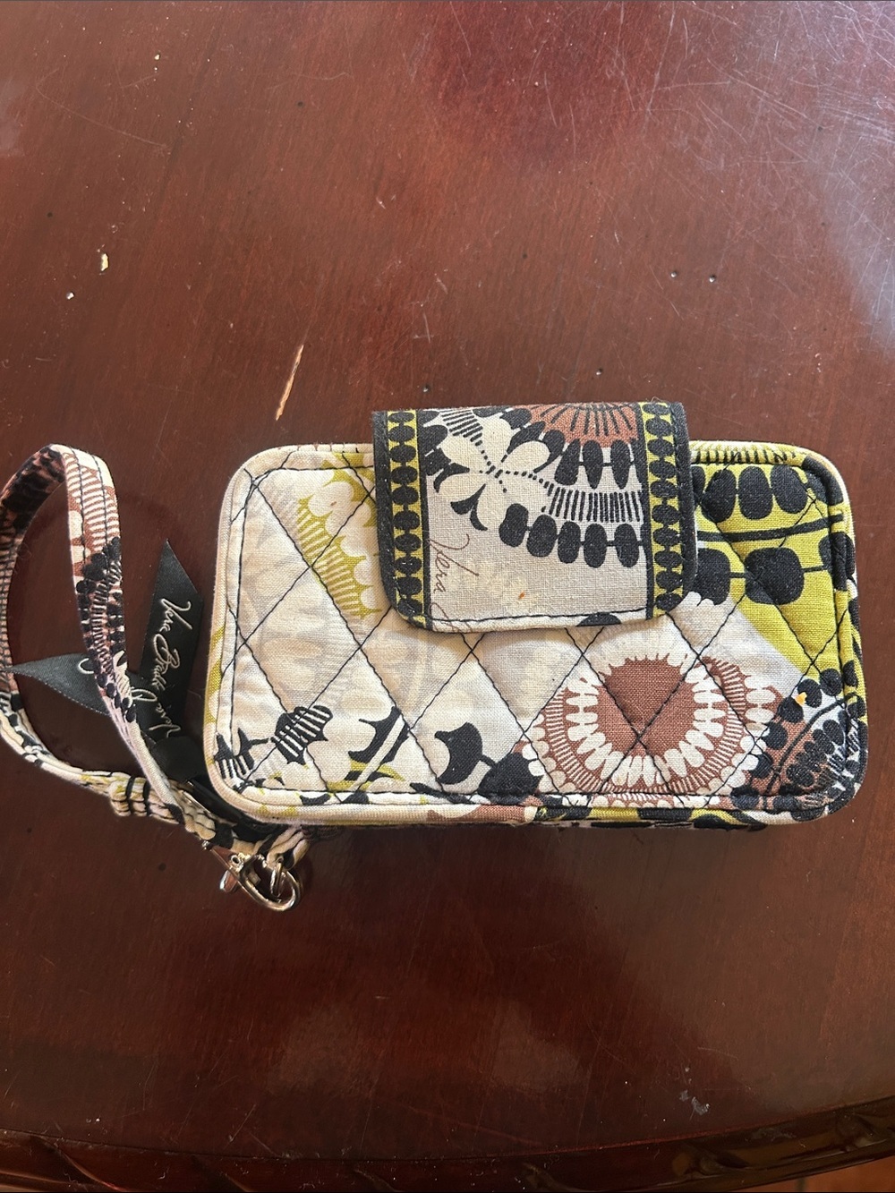 Vera Bradley Quilted Floral Wristlet in Neutral Multi